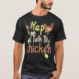 Vintage Farmhouse Watercolour Yep I Talk to Chicke T-Shirt
