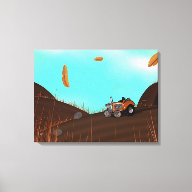 Vintage Farming Tractor Canvas Print (Front)