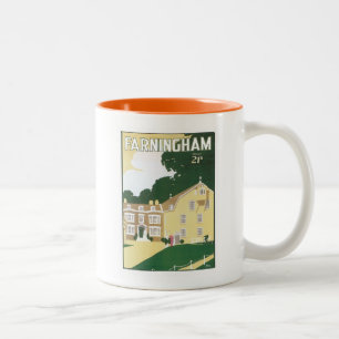 Vintage Farningham England Two-Tone Coffee Mug