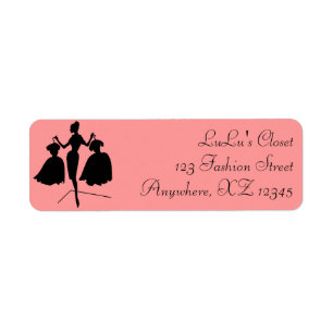 Vintage Fashiion Silhouette Return Address Label
