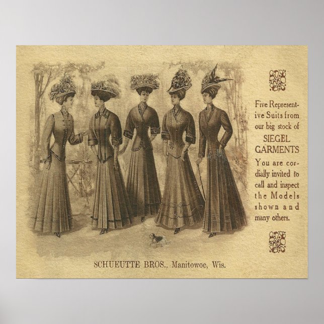 Vintage Fashion Ad Poster (Front)