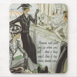 Vintage Fashion Advert: Friendship Mouse Pad