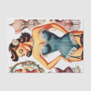 Vintage Fashion Corset Pin Up Tissue Paper