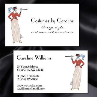 Vintage Fashion Costumes Seamstress Shop Business Card
