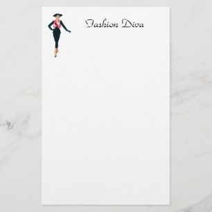 Vintage Fashion Diva Stationery