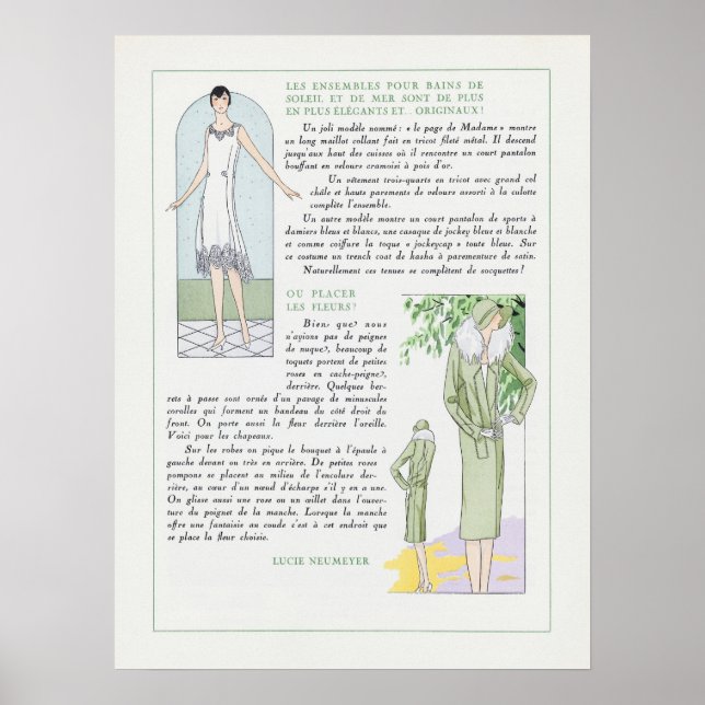 Vintage Fashion Illustration Poster (Front)