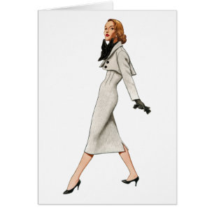 Vintage Fashion Image Blank Card