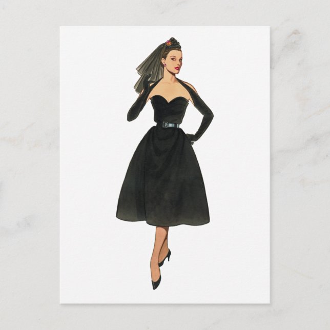 Vintage Fashion Image Postcard (Front)