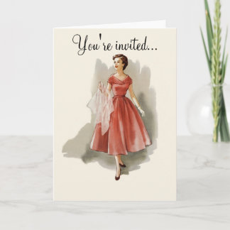 Vintage fashion invitation card