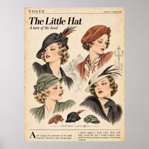 Vintage Fashion Junk Journal Pages, Retro Fashion Poster