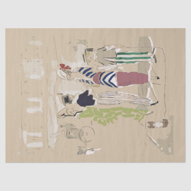 Vintage Fashion Lady Dog Decoupage  Tissue Paper (Front)