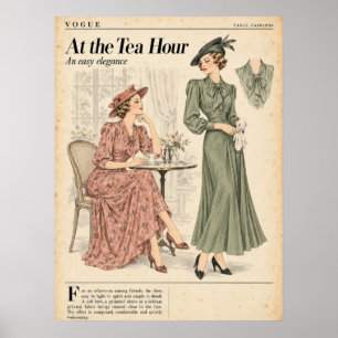 Vintage Fashion magazines Pages, Retro Fashion Poster