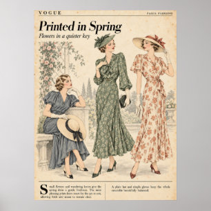 Vintage Fashion magazines Pages, Retro Fashion Poster