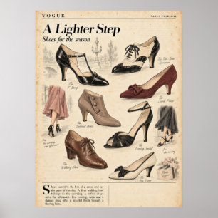 Vintage Fashion magazines Pages, Retro Fashion Poster
