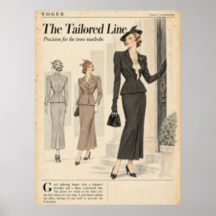 Vintage Fashion magazines Pages, Retro Fashion Poster