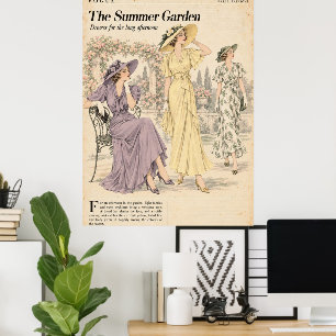 Vintage Fashion magazines Pages, Retro Fashion Poster