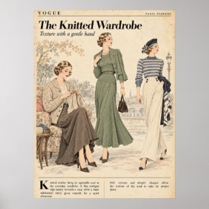 Vintage Fashion magazines Pages, Retro Fashion Poster