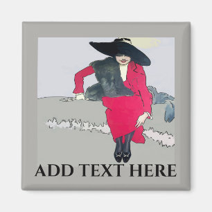 Vintage Fashion Poster, add text Magnet