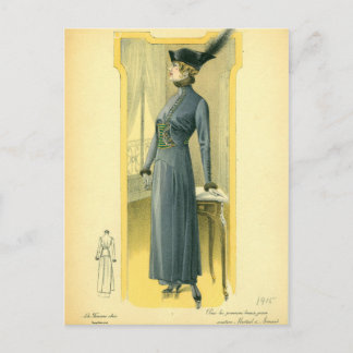 Vintage Fashion Sketch Postcard