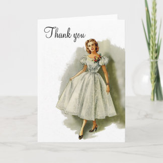 Vintage fashion thank you card