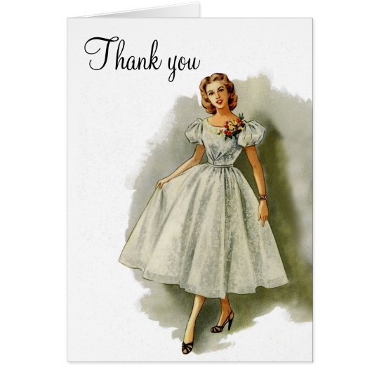 Vintage fashion thank you card