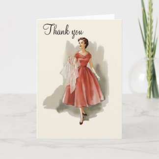 Vintage fashion thank you card
