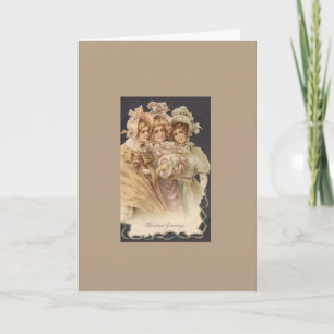Vintage Fashion Victorian Christmas Holiday Card