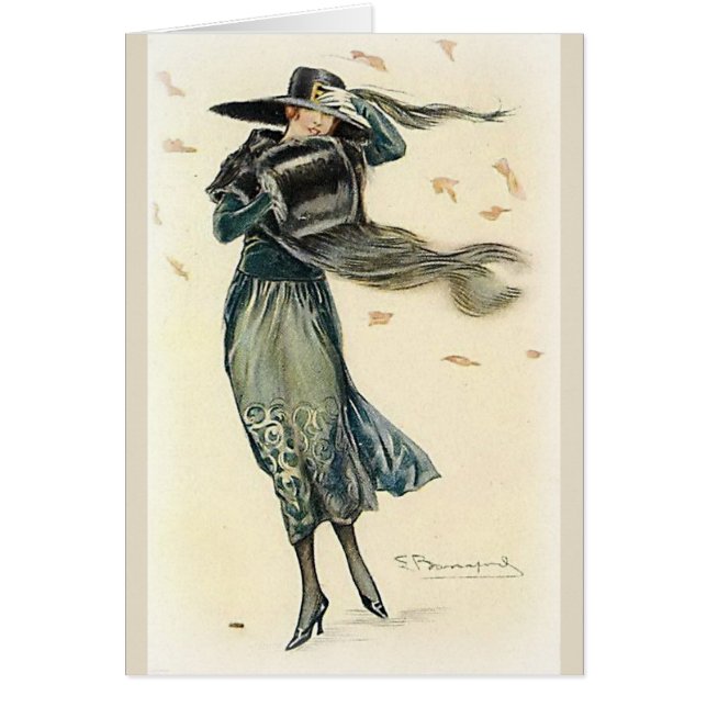 Vintage - Fashionable 1920s Lady in Black, (Front)