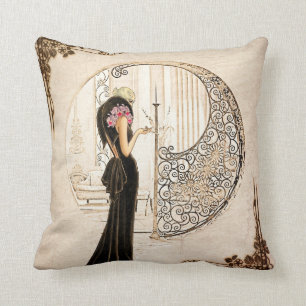 Vintage Fashionista_Velvet Gown_1933 Cushion