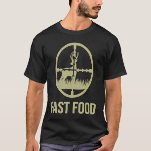 Vintage Fast Food Deer Hunting For Hunters Dad T-Shirt