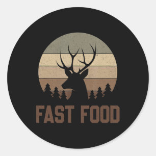 Vintage Fast Food Hunter Shirt Deer Hunting  Classic Round Sticker