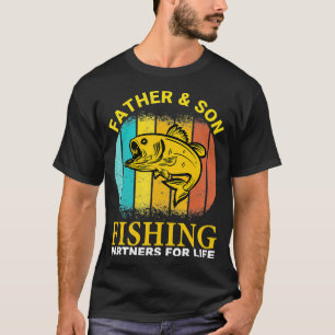 Vintage Father And Son Fishing Partners For Life M T-Shirt