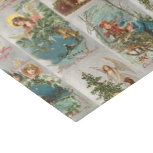 Vintage Father Christmas, Angels & Winter Collage Tissue Paper
