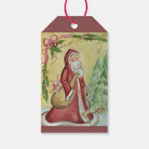 Vintage Father Christmas Gift Tags