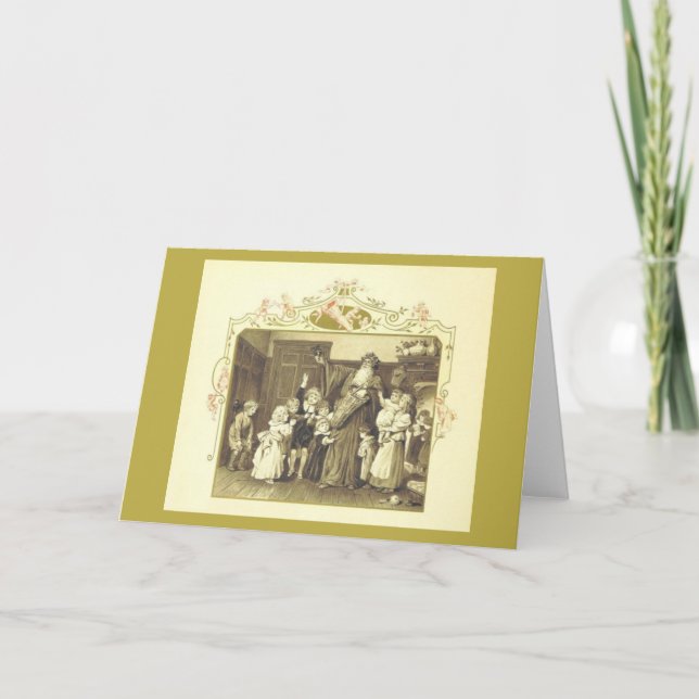Vintage Father Christmas Greeting Card (Front)