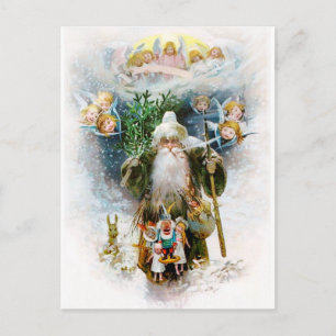 Vintage Father Christmas Holiday Postcard