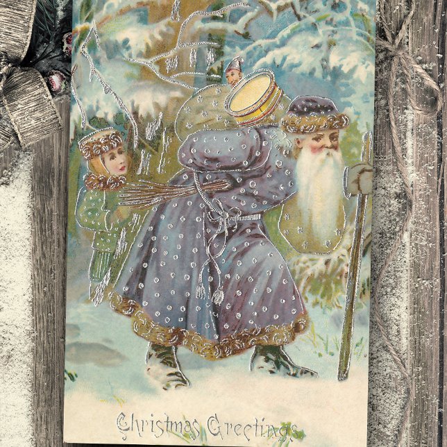 Vintage Father Christmas in Snowy Woods Tissue Paper (Creator Uploaded)