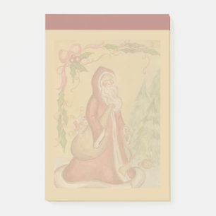 Vintage Father Christmas Notepad Post It Notes