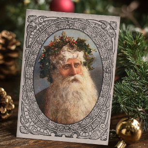 Vintage Father Christmas Portrait Holiday Card