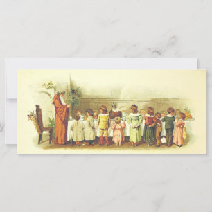 Vintage Father Christmas Praying with Children