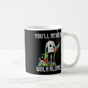 Vintage Father Son Family Autistic Kids Autism Awa Coffee Mug