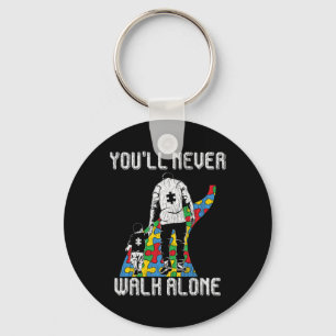 Vintage Father Son Family Autistic Kids Autism Awa Key Ring