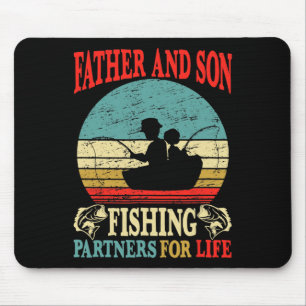 Vintage Father Son Fishing Partners For Life Dad M Mouse Pad