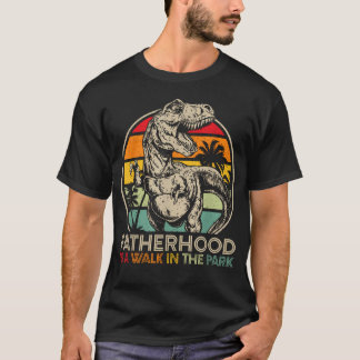 Vintage Fatherhood Is A Walk In The Park Dad T T-Shirt