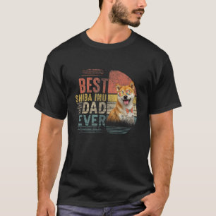 Vintage Fathers Day Best Shiba Inu Dad Ever Puppy  T-Shirt