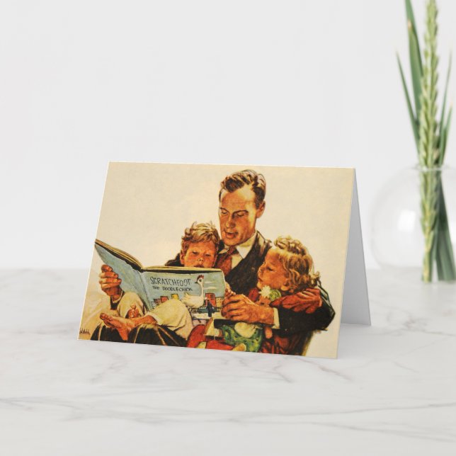 Vintage Father's Day Card Reading Children 1940s (Front)