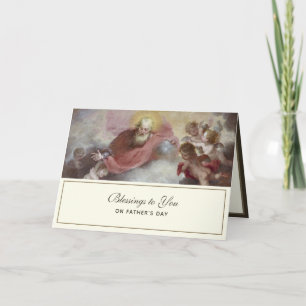 Vintage  Fathers Day Catholic Religious Card