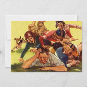 Vintage Father's Day, Football Kids and Family Dog