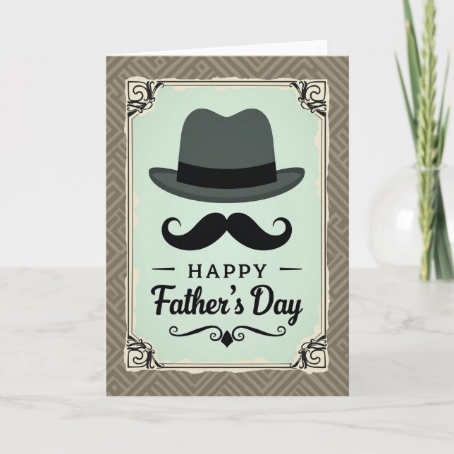Vintage Fathers Day Hat Card (Front)
