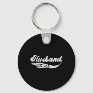 Vintage Fathers Day Promoted To Husband Est.  Key Ring